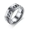 Men039s 8 mm en acier inoxydable chaîne de spinner inquiétude anneau romain numéro de méditation or de bijoux mâle noir anel anel4514701