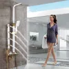 Svart kroppsmassage jet kran set badduschsystem sviv pip dusch mixer bidet sprayer huvud regn duschhuvud9446299