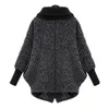 Hot Large Size Women's Woolen Coat 2019 Autumn Winter Wool Coat Knitted Turtleneck Thick Cashmere Cloak Female Jacket Plus Size 5XL