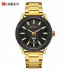 CWP 2021 CURREN Montres pour hommes Style décontracté Horloge Date Montre-bracelet à quartz avec design classique en acier inoxydable Cadran rond 44 mm222S