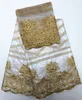 Gewebe weiße Farbe bestickter Bazin Riche Getzner mit Tüll Lace Afrikaner für Frauen Kleid