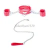 Bondage Neck Collar To Wrist Cuffs Restriant Handcuffs Chain Leash Harness Slave Fun A87