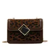 Projektant-Zima Leopard Leampard Torby Crossbody Dla Kobiet 2019 Projektant Lock Messenger Torba Małe Chain Torebki i torebki