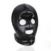 Masque respirant en cuir PU souple de qualité Bondage Capuche Bouche ouverte Yeux Look mouillé # R52