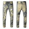 SellingTop Quality Brand Designer AMR Men denim Slim Jeans Embrodery Pants Fashion Holes Trushers Us Size 28-40278X