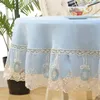 Linner Tkanina Piknik Tablecloth 70.8 "Calowy okrągły stół stół pokrywa Łatwa opieka na ślub lub imprezę