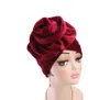 Big Flor Veludo Mulheres Hijabs Muçulmanos Cachecol Lenços Islâmicos Senhora Chapéu India Cap Turbante Muçulmano Chapéus Beanie Chapéu Acessórios Para o Cabelo GB947