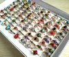 30pcs Wholesale Mixed Turquoise female women girls Rings Cool Rings Unique fashion gold Vintage Retro Jewelry