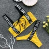 Sexy Bikinis Mulheres Swimsuit 2019 Verão Low Cintura Banheira Terno Oco Out Bandage Top Push Up Bikini Set Plus Size Swimwear XXL