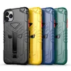 Luxo novo Rugged Militar Armadura TPU Phone Case à prova de choque Stand Holder Capa para iPhone 11 Pro xs Max