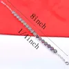 5 Pcs/Lot High Quality fashion Round Shaped 8 mm colorful Topaz Bracelet Jewelry 925 Silver Party Christmas Gift For Women B0333