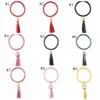 Bransoletka Bransoletka Bransoletka Bransoletka Bransoletka Breloczek Pu Tassel Wristlet Keychain Kobiety Dziewczyna Moda Biżuteria Akcesoria 9 Kolory 800 sztuk DW5408