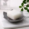 Flexible Silicone Bathroom Shower Soap Box Dish Storage Plate Tray Drain Holder Flower Soapbox YD0512