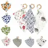 INS Baby Bibs Saliva Towel Newborn Burp Cloths Animals Flower Print Bandana Feeding Scarf Infant Chewable Jewelry Lovey Teether Toys C5043