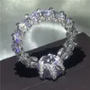 choucong Unique Flower Ring 925 sterling Silver Prong set 3ct 5A Zircon cz Engagement Wedding Band Rings For Women Jewelry