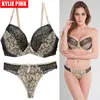 Ensemble soutien-gorge et culotte Sexy en dentelle, Lingerie Push Up, sous-vêtements pour dames, grande taille, longueur goutte