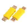 Connettore USB ZJT51 Colore giallo Nuovo USB 2.0 Una spina maschio a un adattatore maschio Convertitore USB M / M