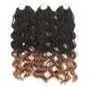 14 Zoll gewelltes senegalesisches Twist-Häkelhaar, freie Enden, synthetische Haarfaser, 35 Stränge/Stück, Box-Zöpfe, Ombre-Flechthaar LS24