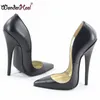 Wonderheel New matte real leather extreme high heel 16cm stiletto heel slip on ultra pointed toe women fashion sexy pumps