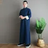 Mannen Oude Hanfu Kostuum Klassieke Mannelijke Cheongsam Chinese Stijl Lange Robe Traditionele Tang Suit Gown Film TV Stage Wear