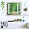 Immense fenêtre 3D vue verte fleurs plantes Stickers muraux Art Mural décalcomanie papier peint (Intl)