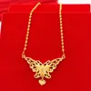 New goldplated love butterfly necklace women set of copper plated Vietnamese sand gold flower models long time not fade wedding j5103061