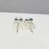 Boucle d'oreille à disque rond à la mode pour Pandora 925 Sterling Silver CZ Diamond Boucles d'oreilles avec coffret d'origine pour femmes filles