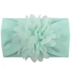 Bonito Crianças Menina Bebê Sólido Sólido Nylon Confortável Moda Casual Headbands Infantil Newborn Flower Bow Faixa de Cabelo Acessórios