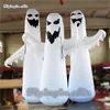 Fantôme gonflable d'éclairage horrifique adapté aux besoins du client 4m / 5m taille ballon géant de modèle de spectre soufflé par air blanc pour la décoration extérieure et intérieure d'Halloween