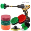 Home Cleaning Drill Brush Scrub Pads 14PCS Drill Clean Brush Scrub Pads Sponge Power Attachments Set Scrubber Brushes 0611#30 Y200320