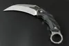 Couteau Karambit de qualité supérieure D2, lame de lavage en pierre, manche G10 noir, couteaux à griffes tactiques d'extérieur avec Kydex