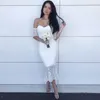 Białe Druhna Suknie 2019 Mermaid Sweetheart Krótkie Rękawy Cześć Lo Honor of Maid Gown Lace Wedding Party Dress Beach Boho Vintage W magazynie
