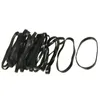 8Pcs Preto Stretchy Laço Faixa de Cabelo titular rabo de cavalo titular titulares 40Pcs Preto Elastic Rubber Faixa de Cabelo Tie-cavalo