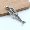 10 Stück Vintage Meerjungfrau Körper Schädel Skelett geformt Anhänger Halsketten Anhänger für Schmuck machen DIY Holloween Charms A-494