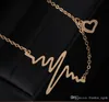 1 dozzina / confezione Collana con ciondolo ECG Ciondolo elettrocardiogramma Battito cardiaco Ritmo cardiaco ECG Cina Gioielli ECG all'ingrosso Gioielli Regalo di San Valentino