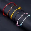 Romantique 1 pièce réglable couleur or coeur Simple chaîne fil chaîne Bracelet pour femmes hommes à la main fil rouge corde bijoux