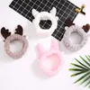 Boże Narodzenie Jeleń Horn Headband Cute Fleece Włosy Zespół Elastyczne Elk Antlers Makeup Prysznic Twarz Mycie Headwrap Kobiety Akcesoria do włosów