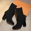 [Boîte d'origine] Luxe Nouvelles femmes Cheville Hlaf Talon haut 10CM Bottines en forme de chaussette Dames High Aftergame Quincunx Talon Bottes de mode Taille 35-40