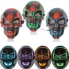 LED Light Up Horror Mask Halloween Glow Skull Mask Full Face Halloween Super Scary Party Masks Festival Cosplay Costume Supplies dbc vt0899