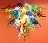 Горячие продажи светодиодный подвесной лампа украшения дома красочный элегантный современный чихили стиль ручной вручную стекло светодиодное освещение люстры