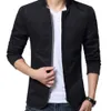 Casual Men Höst Solid Färg Stativ Krage Zipper Fickor Tunna Slim Blazer Coat Mens Fashion Brand Blazer Jacka för män