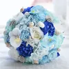 Seashell Wedding Bouquet Artificial Silk Wedding Flowers Hydrangea Garden Bride Bouquets Blue Beach Starfish Bridal Bouquet