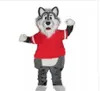 2019 desconto venda de fábrica adulto lanoso lobo cinza mascotes trajes de mascote ems frete grátis