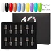 Nagelkonst sats manikyr set neon gel polska hybrid lackar 12pcslot uv led semi permanent lack topp bas för kit9010800