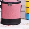 Frosted Cloth Lunch Box Bag Heat Insulation Collapsible Wrap Cylinder High Capacity Package Portable Keep Warm Handbag Zipper 7 2emE1