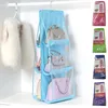 Storage Bags Double Sided Hanging Bag 6 Pockets Purse Fashion Non Woven Simple Six Layer Tote Organizer1