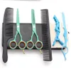 Tesoura de corte de cabelo terno 5.5 "6" 440C tesouras de afinamento Barber Makas Scissors tesoura de tesoura profissional Tesoura de cabelo definido Promotion