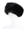 10 цветов женщин искусственного меха оголовье роскошные регулируемая зима теплая черный белый природа девушки мех Earwarmer наушник шляпы для женщин