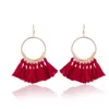 Mode-bohème ethnique franges gland boucles d'oreilles pour femmes doré rond cercle anneau balancent suspendus boucles d'oreilles bijoux