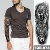 Large Arm Sleeve Tattoo Lion Crown King Rose Waterproof Temporary Tatoo Sticker Wild Wolf Tiger Men Full Skull Totem Tatto T190711